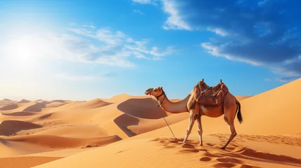 Foto op Plexiglas camels in the desert © qaiser