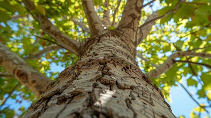 Populus tree trunk