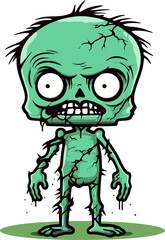 Dissonant Vector Artwork Depicting a Zombie in Cargo Pants That Is Filled with Dissonant Thoughts and Emotions