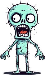 Tenebrific Vector Rendering of a Zombie Wearing Cargo Pants That Casts a Tenebrific Shadow Over Everything It Touches