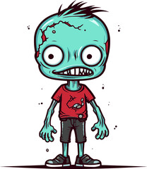 Decrepit Vector Rendering of a Zombie Wearing Cargo Pants That Seems to Be Decomposing Before Your Very Eyes