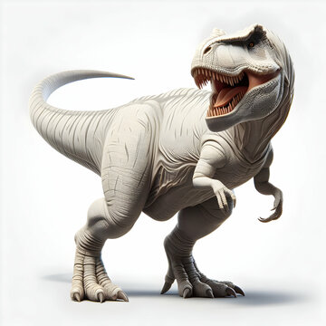 tyrannosaurus rex dinosaur 3d render  elephant, animal, dinosaur, isolated, mammal, white, wildlife, dino, illustration, monster, cartoon, Ai generated 