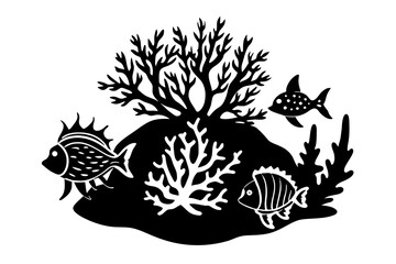 coral silhouette vector illustration