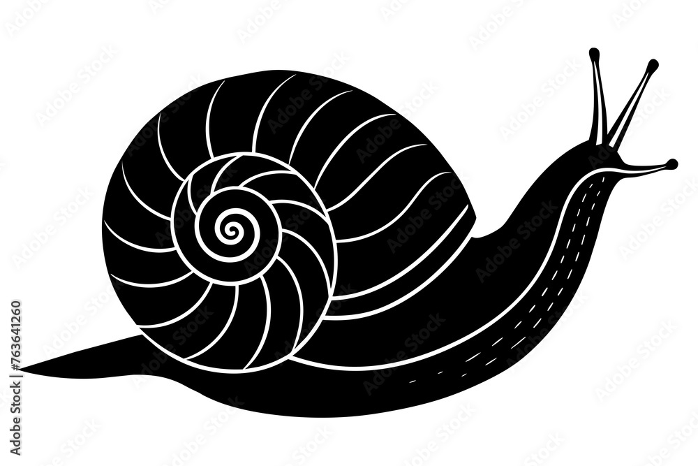 Wall mural sea snail silhouette vector illustration