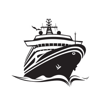 recommend clip art: Elegant cruise ship in cartoon, doodle style . Image for t-shirt, web, mobile apps and ui. Isolated 2d vector illustration in logo, icon, sketch style, Eps 10, black and white. AI Generative
