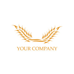 yellow wheat vector logo design