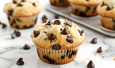 homemade chocolate chip muffins, Generative AI 