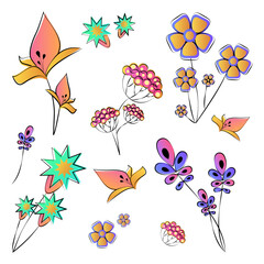 Vector flat exotics flowers