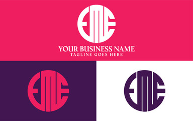EME circular logo, EME Monogram logo design