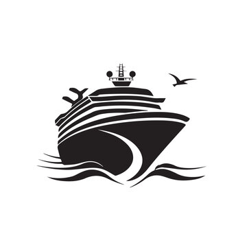 recommend clip art: Elegant cruise ship in cartoon, doodle style . Image for t-shirt, web, mobile apps and ui. Isolated 2d vector illustration in logo, icon, sketch style, Eps 10, black and white. AI Generative