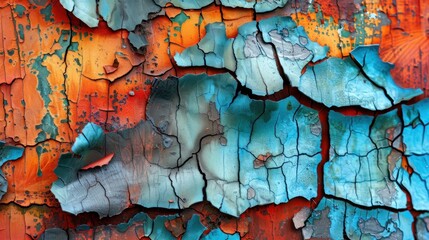 Destroyed texture- old acrylic paint. Crackle surface- abstract pattern