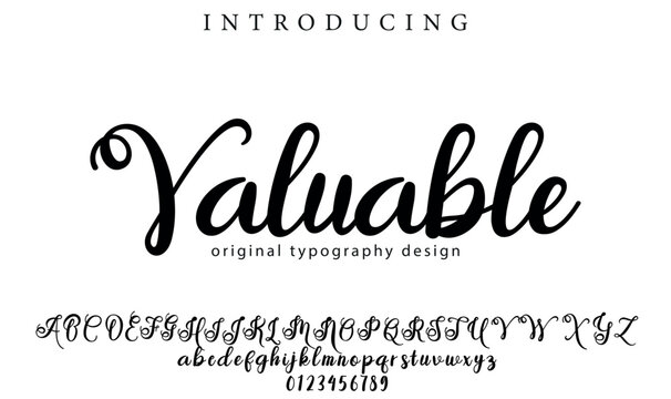 Valuable Font Stylish brush painted an uppercase vector letters, alphabet, typeface