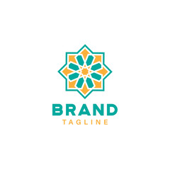 Fototapeta premium Luxury Geometric Moroccan Islamic Mosaic Zellige Logo Icon Design Symbol Template Flat Style Vector