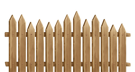 Brown wooden fence isolated