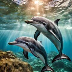 dolphins in the sea