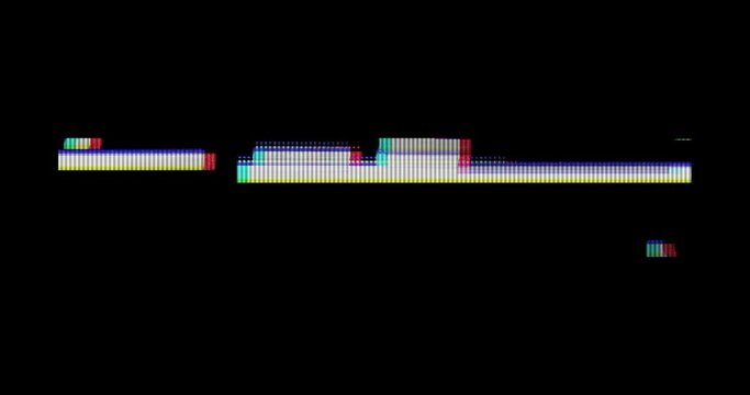 Glitch noise static television VFX. Visual video effects stripes background, tv screen noise glitch effect. Video background, transition effect for video editing, intro and logo reveal with sound