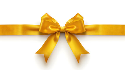 Fototapeta premium Yellow bow isolated on white background