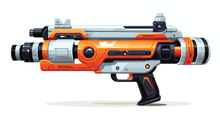 Game futuristic blaster with scope. flat vector 