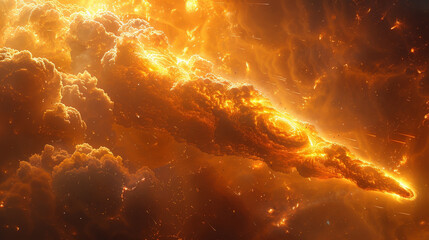 Orange Comet Tail: Visualized Space Skirmish