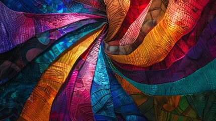 Colorful abstract composition with crepe, lights and shadows - obrazy, fototapety, plakaty