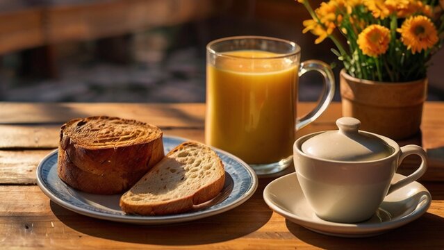 A common concept of Breakfast around the world is bread and a cup of Tea or coffee 