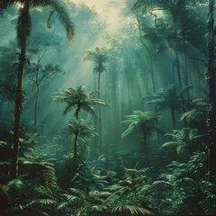 Foto op Plexiglas Rainforest Mystique: Dark Greens Dense with Secrets © Sekai