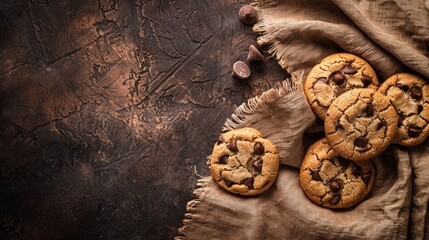 cookies on brown cloth background