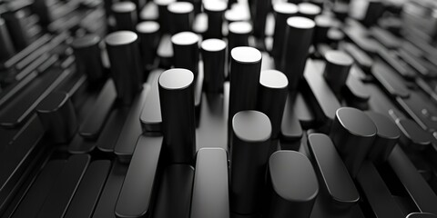 Monochrome image of piano keys with a shallow depth of field, suitable for music-themed backgrounds.