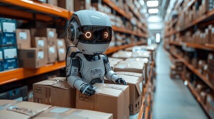 Obraz premium In E-commerce, AI revolutionizes operations through tailored recommendations, virtual assistants for customer queries, predictive analytics for market trends, and optimized inventory control. 