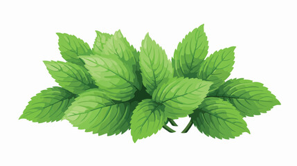 Mint leaves icon fresh fragrant green peppermint me - obrazy, fototapety, plakaty