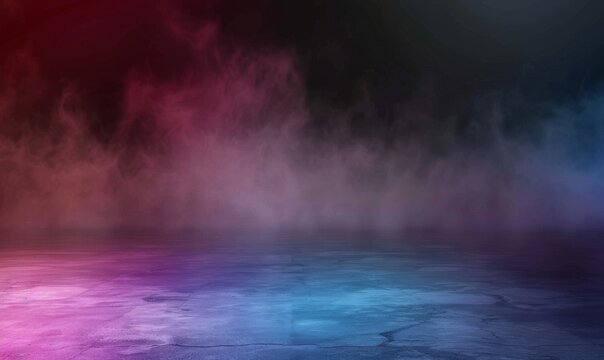Colorful vapor trails on a glossy, dark backdrop with a spectral quality.