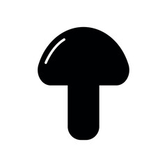 Mushroom Fill Icon Symbol Vector. Black Glyph Mushroom Icon