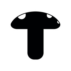 Mushroom Fill Icon Symbol Vector. Black Glyph Mushroom Icon