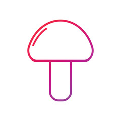 Mushroom Gradient Icon Vector Illustration