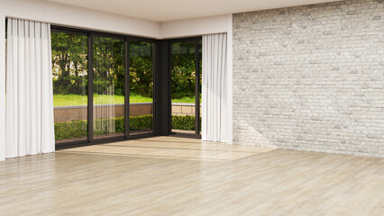 Obraz premium Large luxury modern bright interiors Living room mockup illustration 3D rendering image