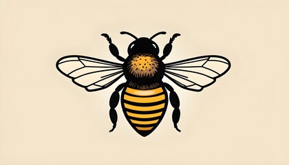 vector bee hive logo - obrazy, fototapety, plakaty