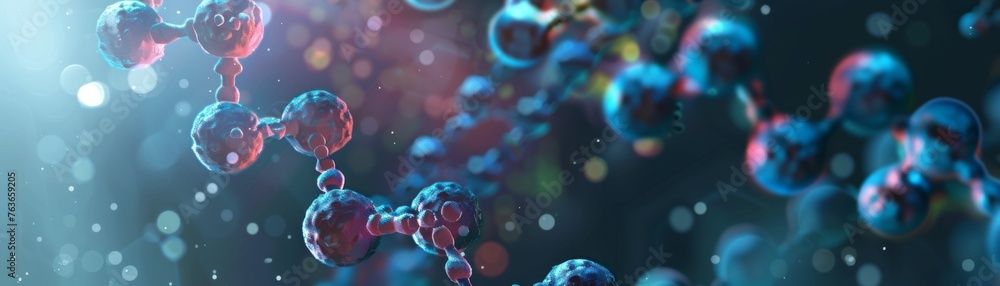 Poster artistic representation of molecular bond formation - this image creatively captures the process of 