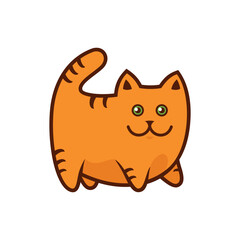 Cute Ginger Tabby Cat Cartoon Vector