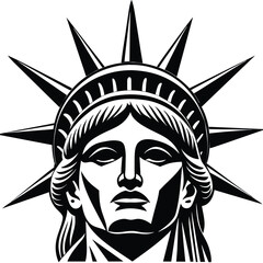 Statue of Liberty, Isolated on white background vector illustration.