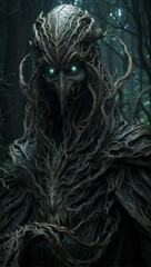 Wooden creature in the forest