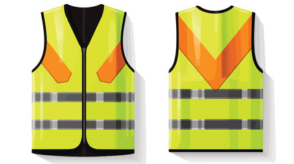 Safety vest with visible fluorescent reflective ele