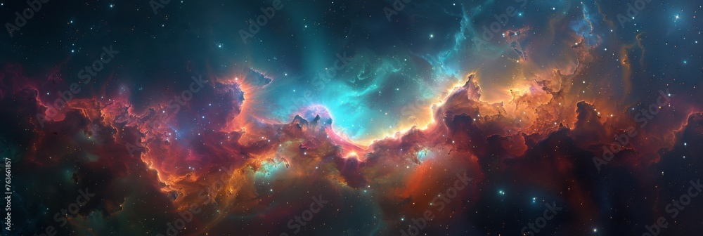 Poster nebula and stars in deep space - a mesmerizing expanse of a nebula set against a backdrop of countle