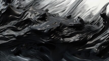 Black abstract liquid background, flowing paint effect, marble, liquid paints 
