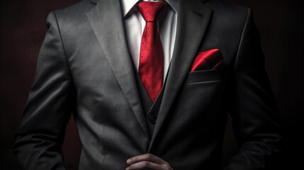 Midsection of businessman in suit