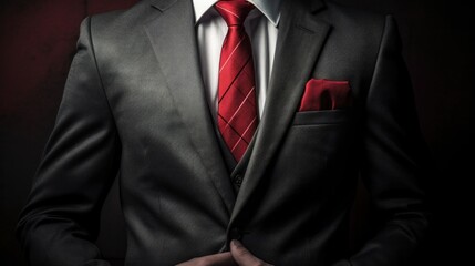 Midsection of businessman in suit