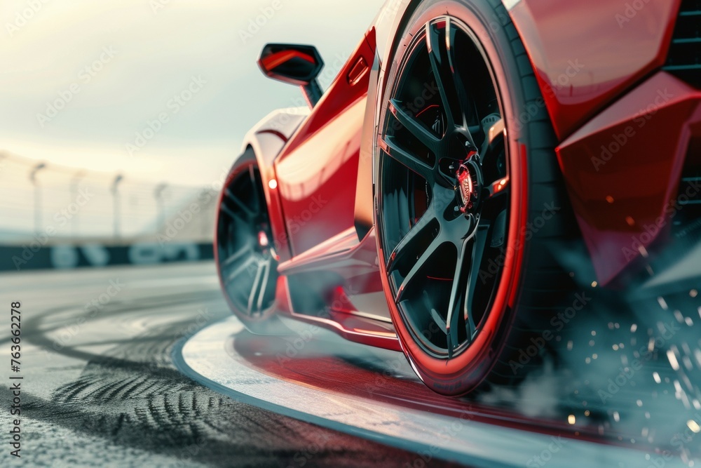 Aufkleber drifting and racing concept. background with selective focus and copy space