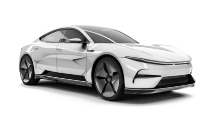 Electric car in concept, EV car isolated