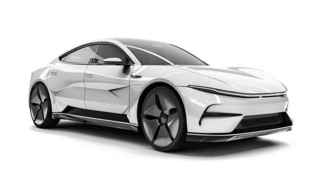 Electric car in concept, EV car isolated