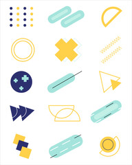 Flat geometric shape landscape
wallpaper vector element bundle