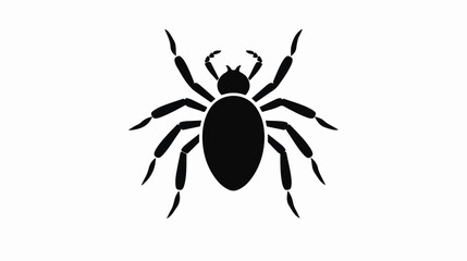 Tick or mite bug insect black sign vector illustrat